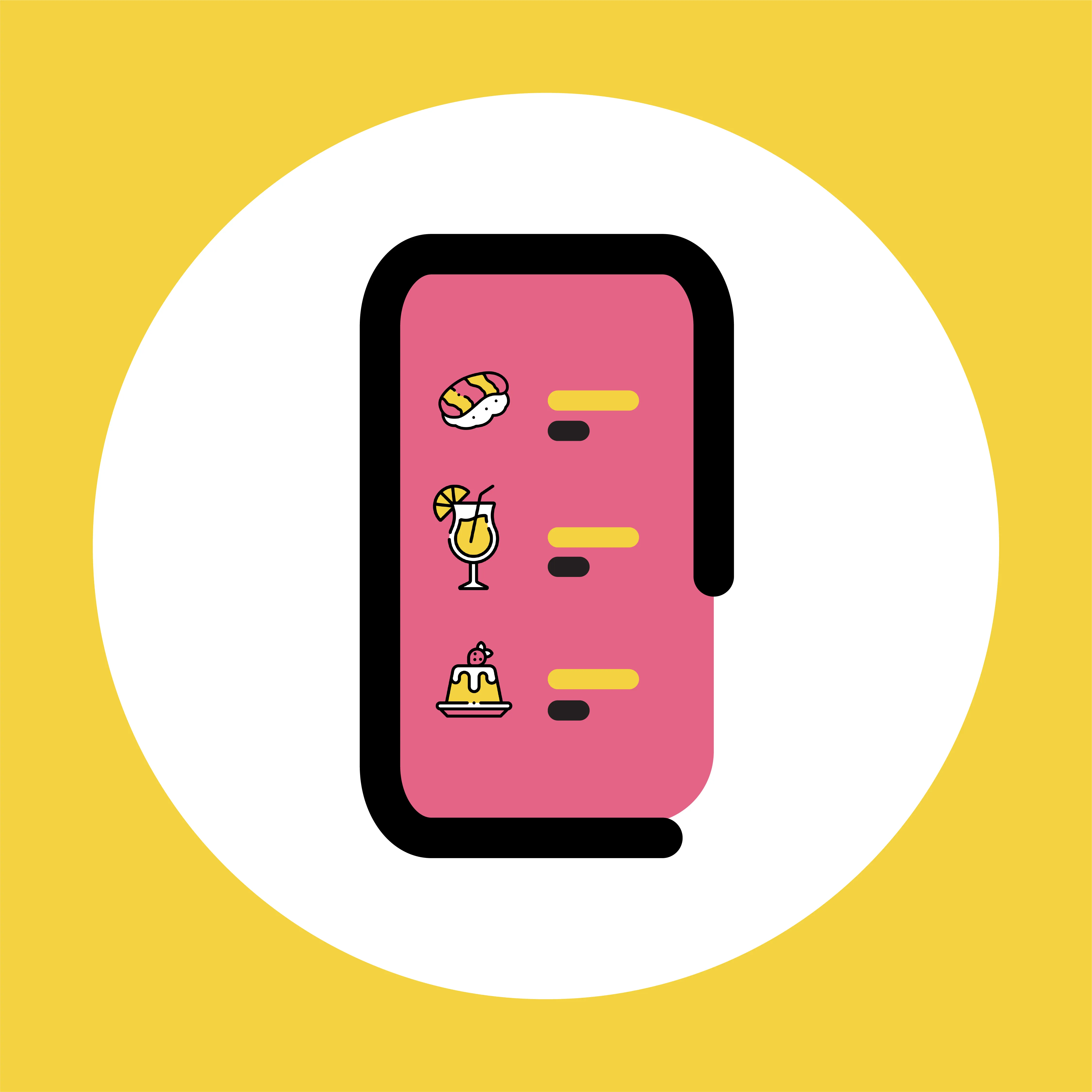 The OrderBuddy digital menu open on a phone, showing dishes and drinks ready to order